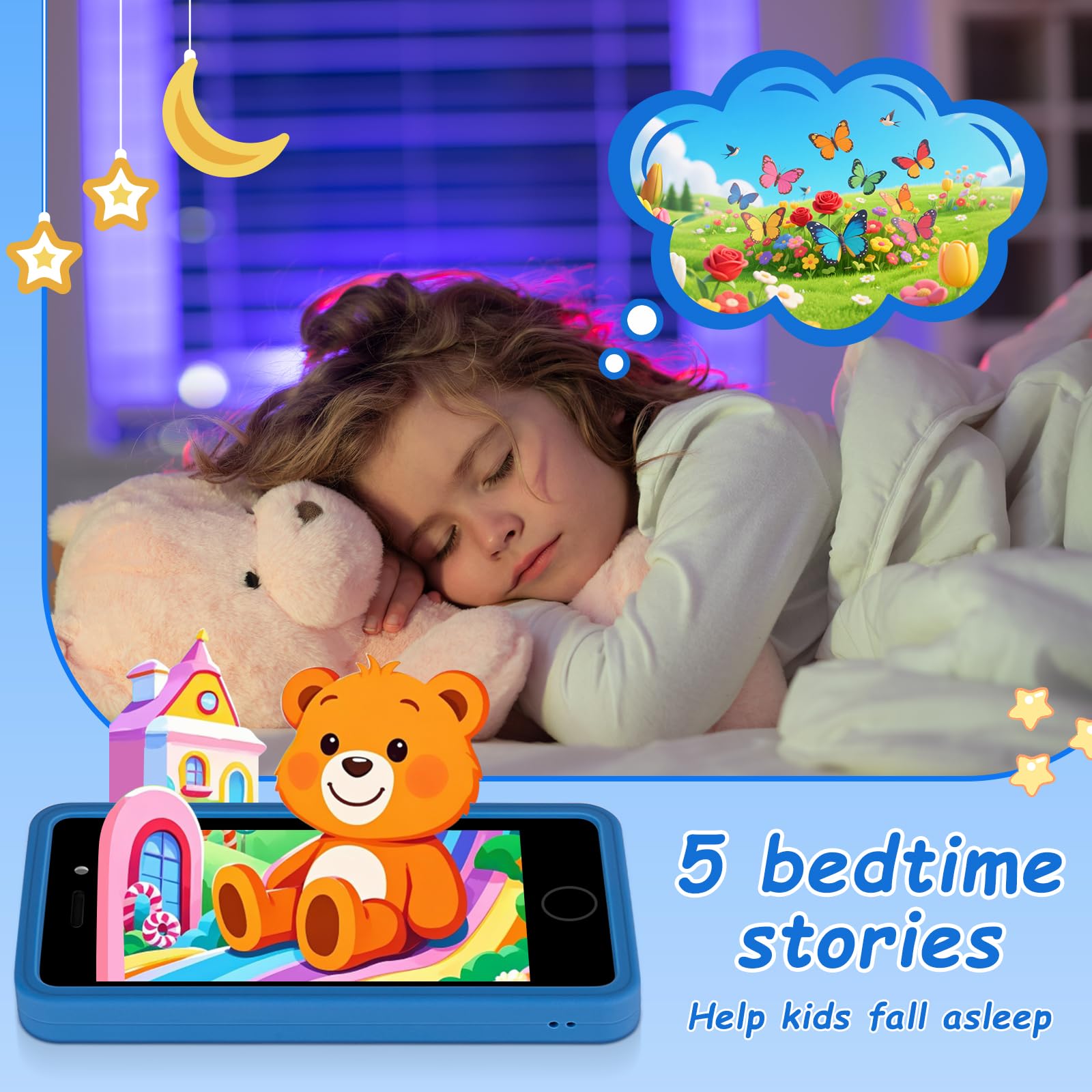 GREENCREEK Kids Phone with parental controls keeps playtime safe and organized.