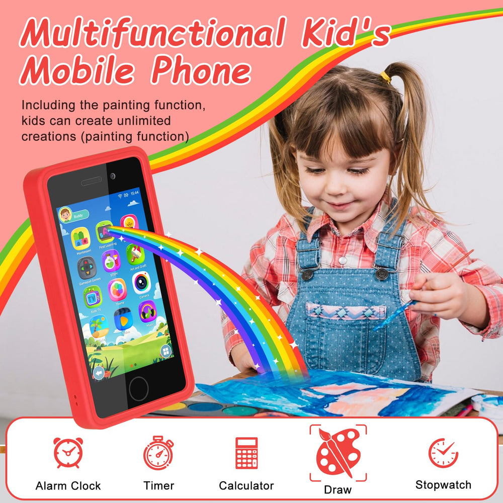 GREENCREEK red phone held in hands for portable, on-the-go play
