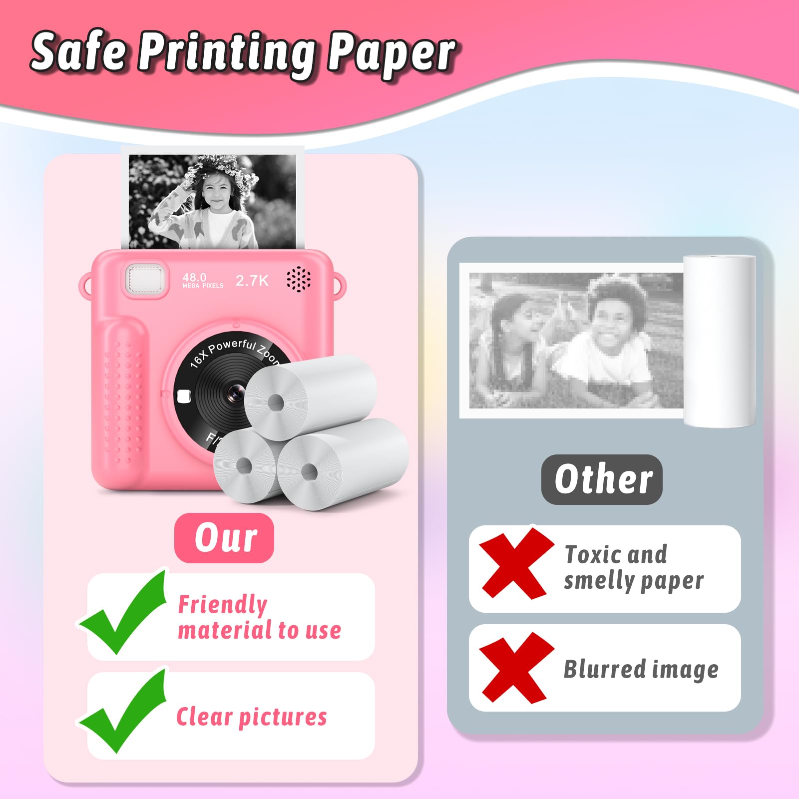GREENKINDER safe thermal printing paper design gentle for kids