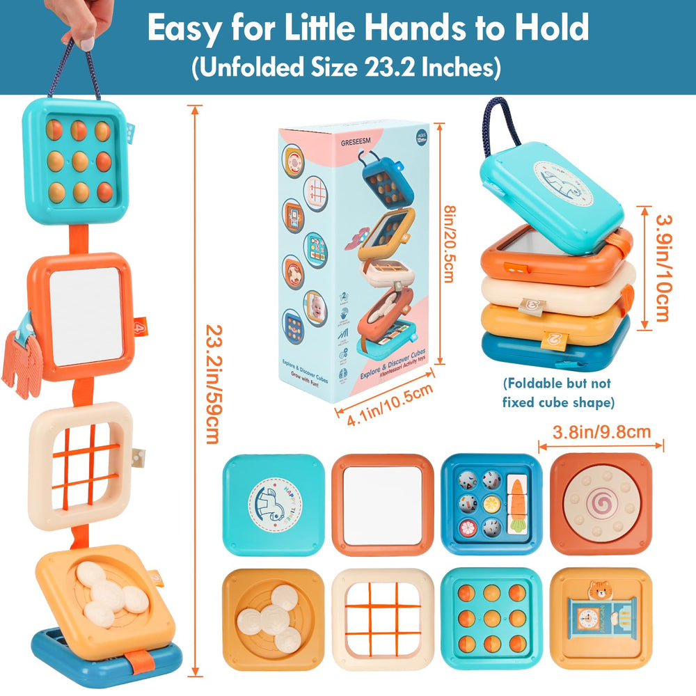 GRESEESM Busy Board spinning activity offers tactile discovery and concentration
