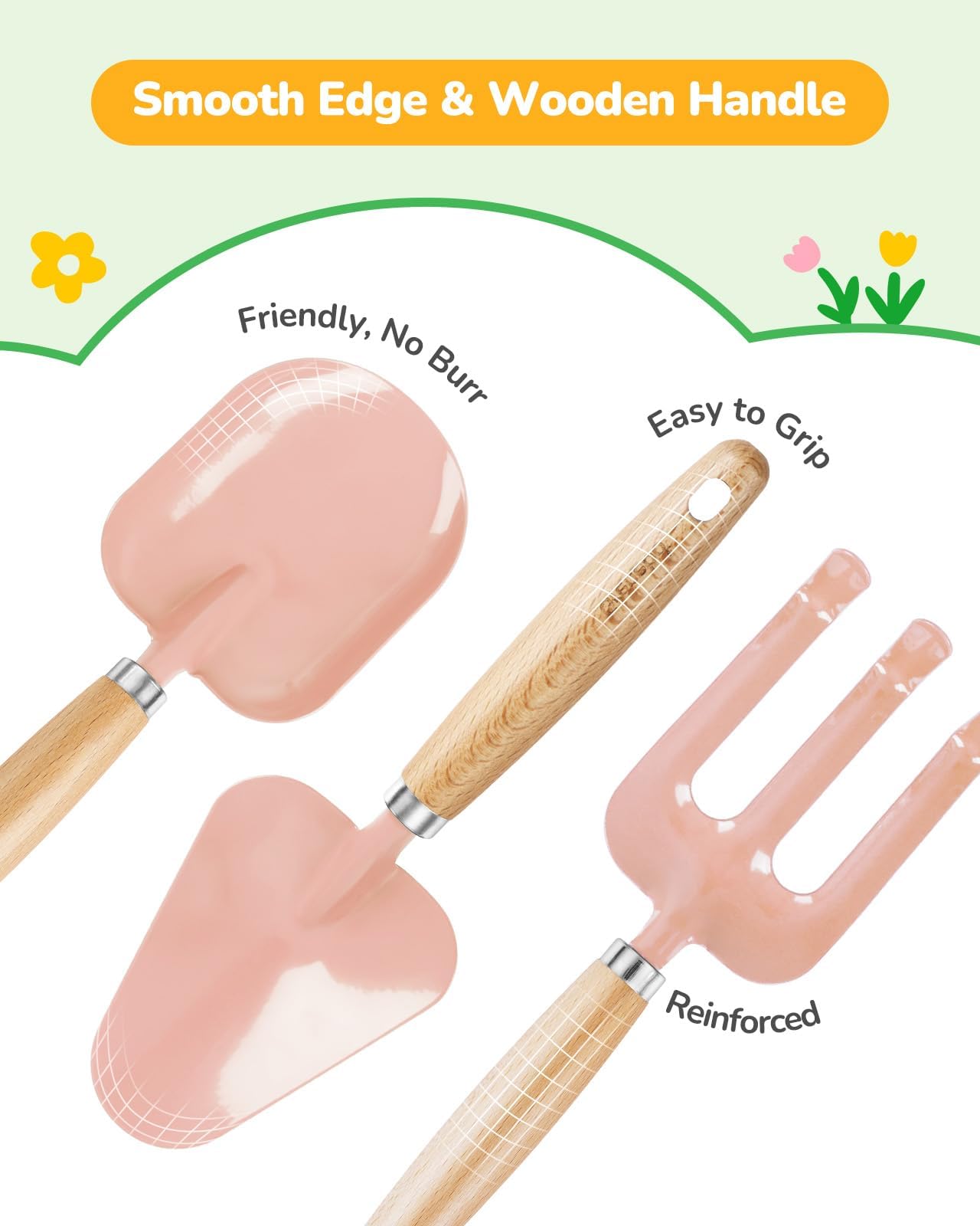 Grenebo kids gloves with smooth edges and secure grip for planting