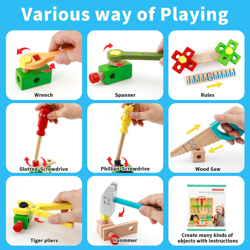 Greozacy tool set hammer and screwdriver for safe imaginative construction