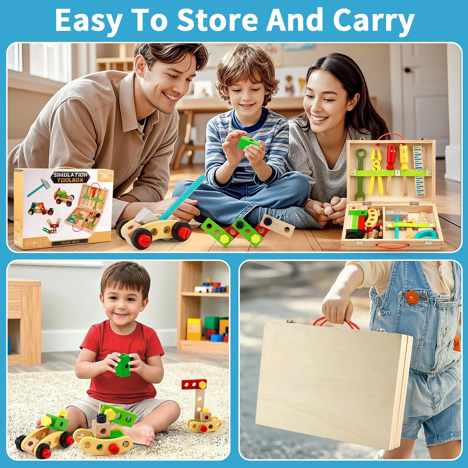 Greozacy portable toolbox is ideal for outdoor play and learning
