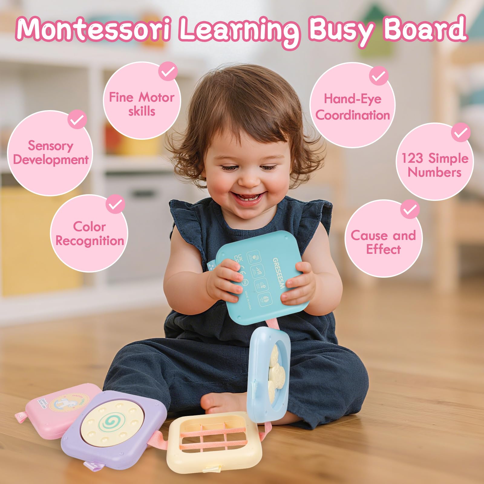 GRESEESM hide-and-seek clock panel encourages exploration and time-themed learning in safe play.