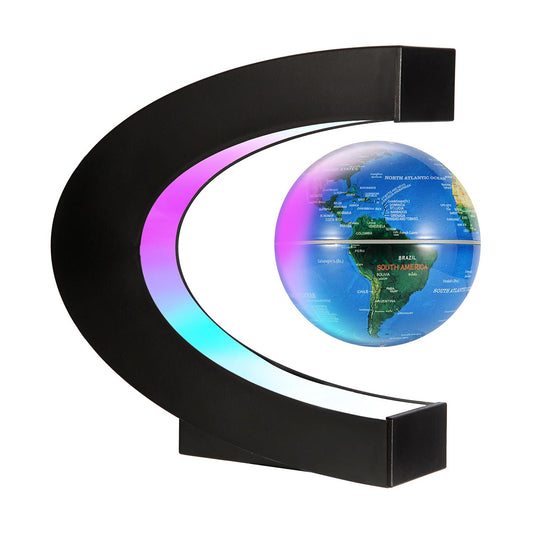 Gresus levitating world map globe displayed as a futuristic desk centerpiece