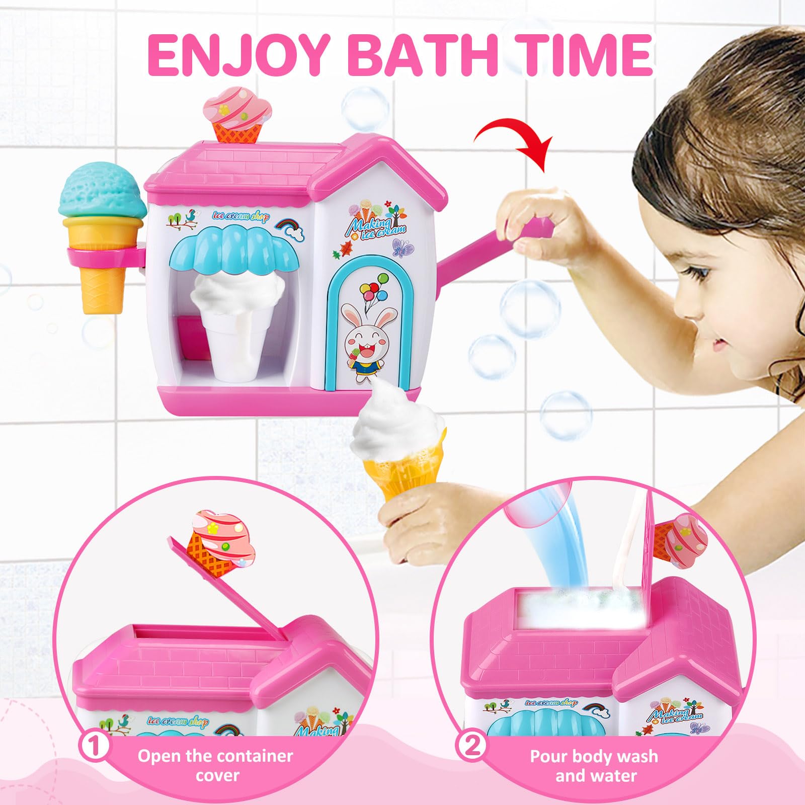 Gretex bath toy supports imaginative foam bubble creation during baths