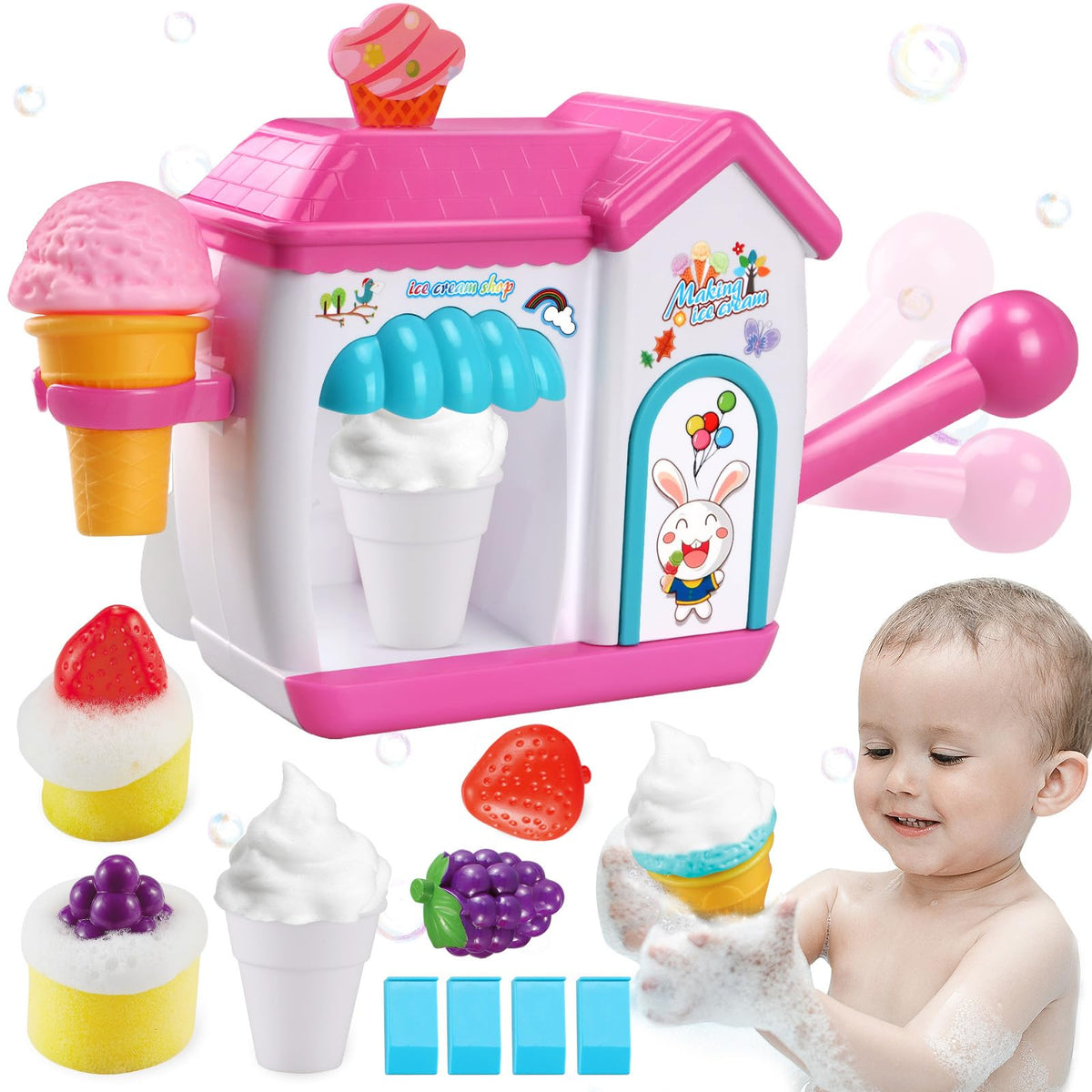 Gretex bubble ice cream maker bath toy brings joyful bath time