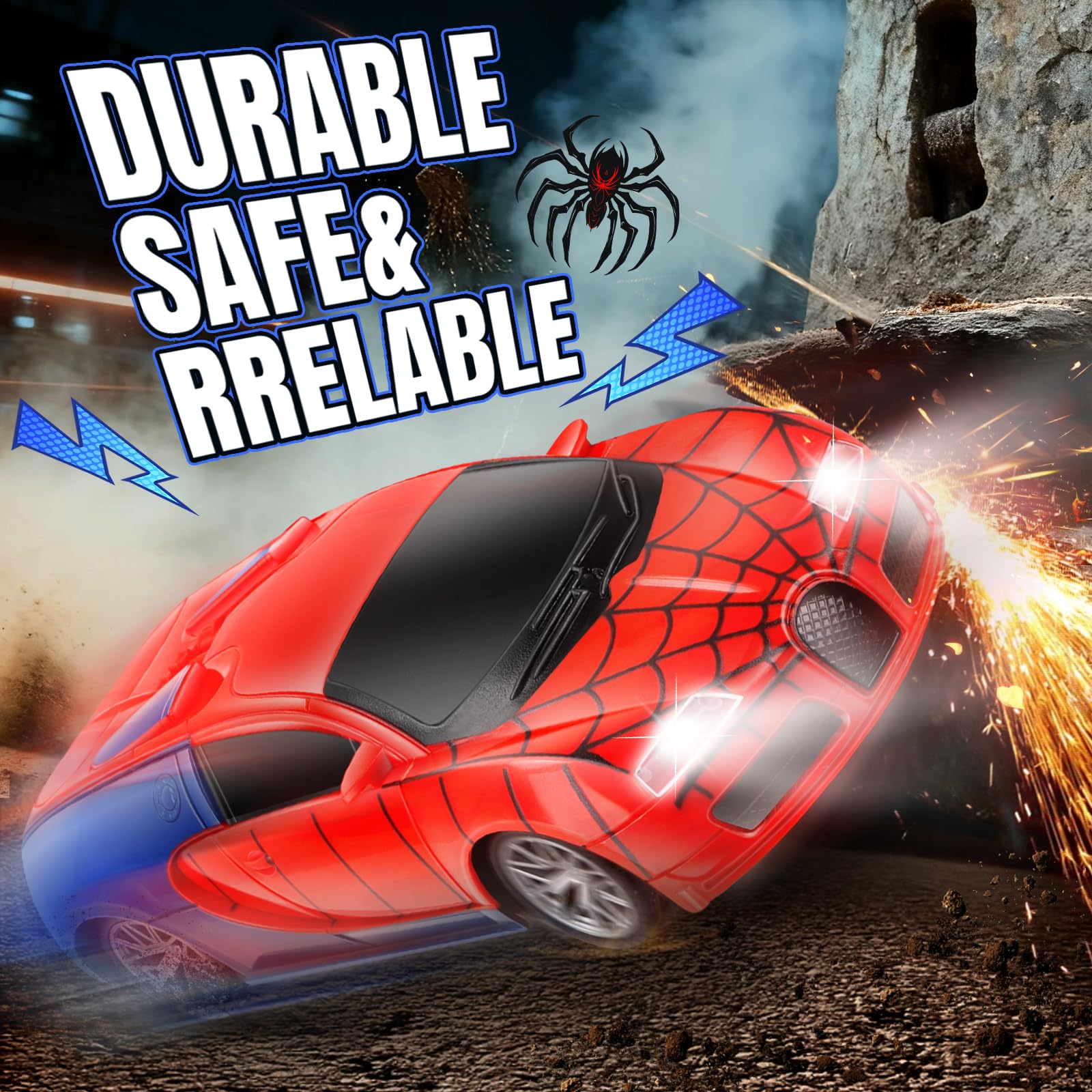 Gretex Spider RC car red design ideal gift for ages 3-8