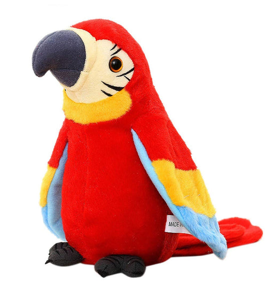 GREUS 9-inch talking parrot repeats your speech, ideal for imaginative play.