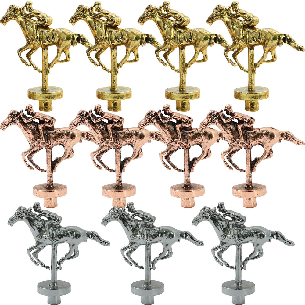 Grhonior gold metal horse figurine for racing board games and display.