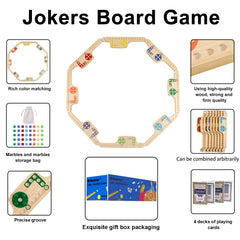 Grhonior jokers and marbles close-up highlighting bright pieces for clear gameplay
