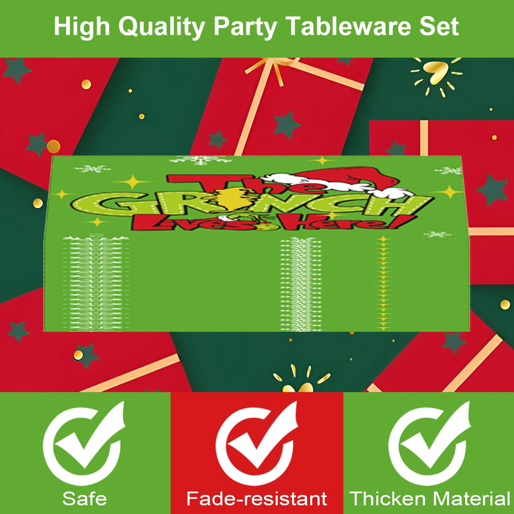 Grinchmas full table setup to spark festive ambiance