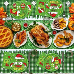 Grinchmas napkins for themed table decor and quick cleanup