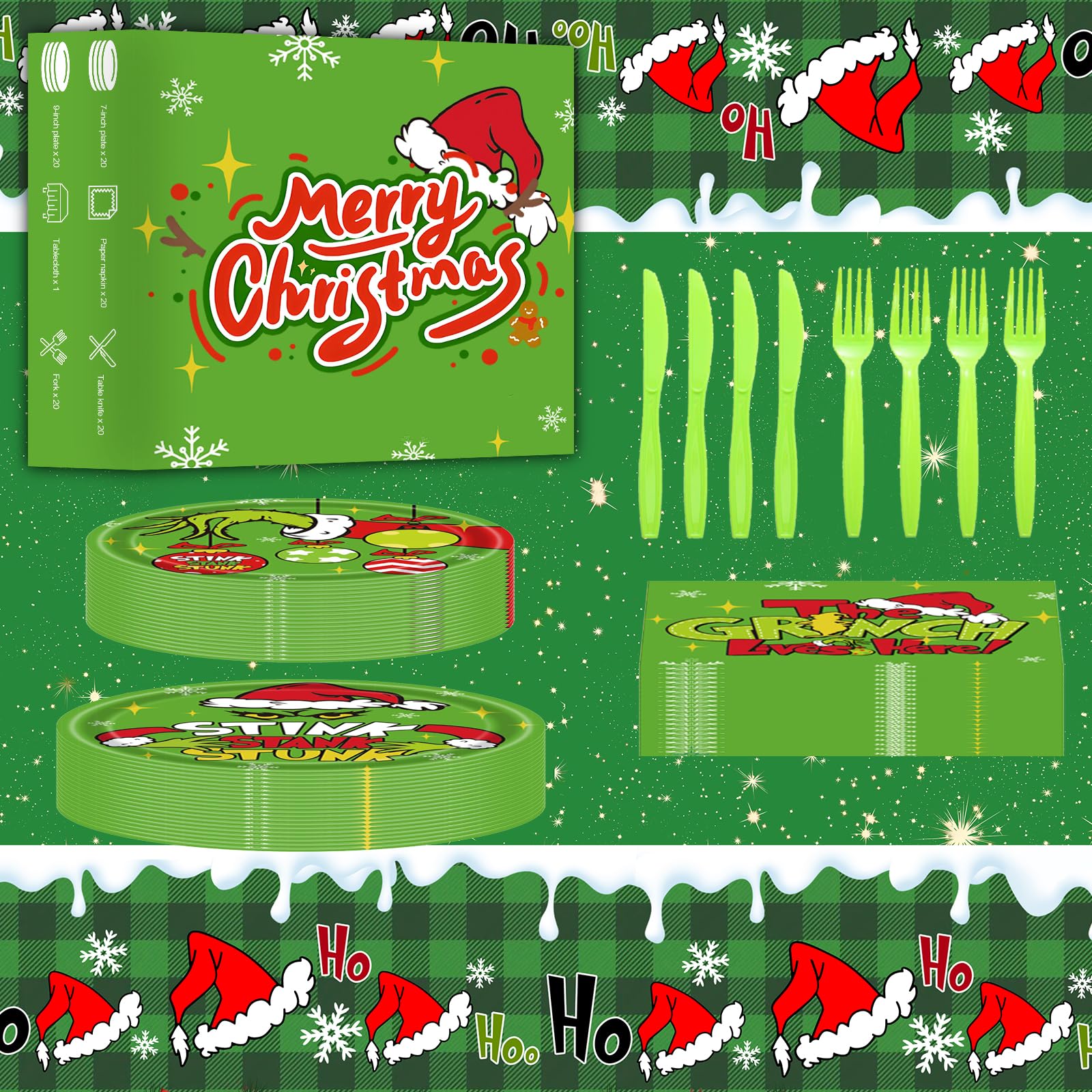 Grinchmas packaging box for quick setup