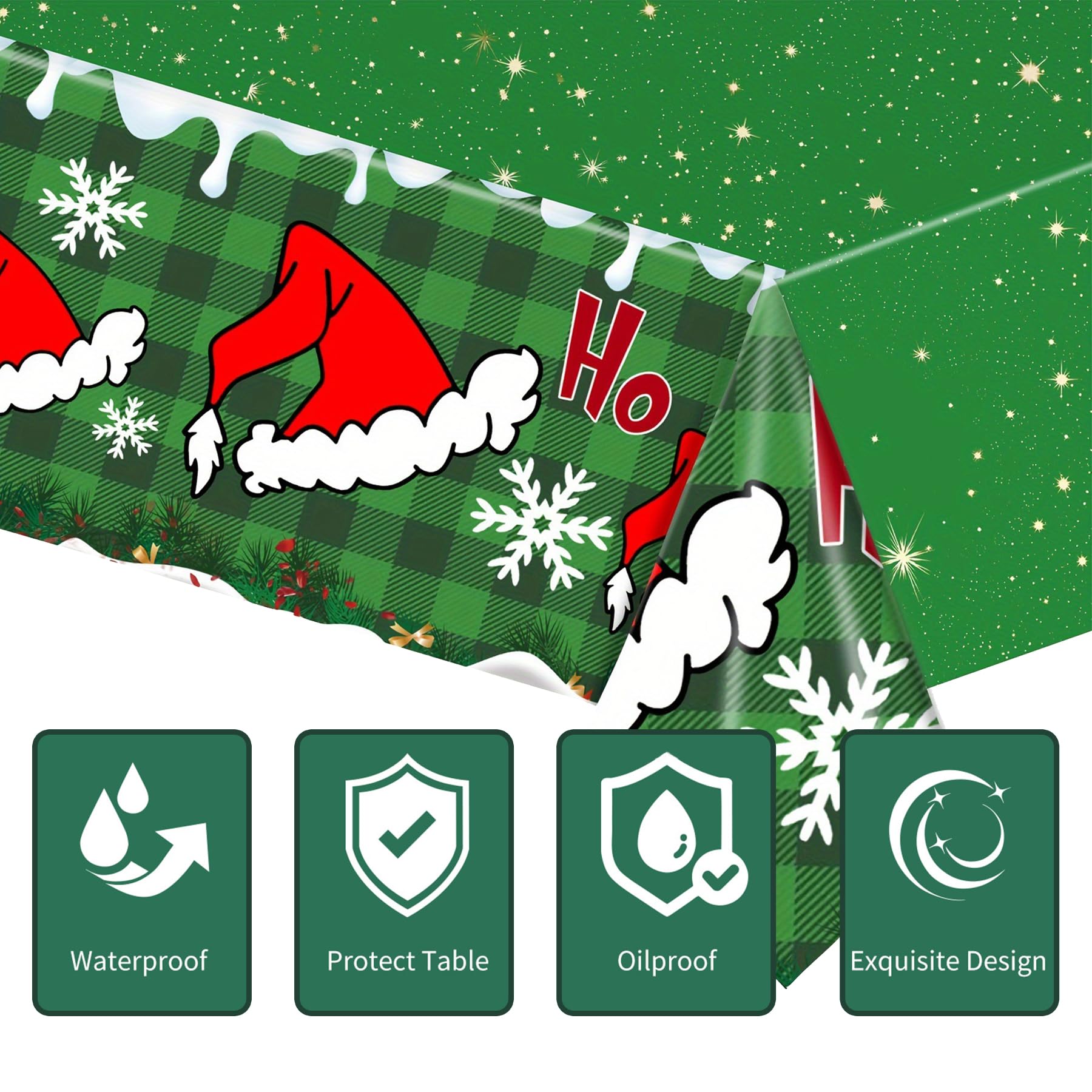 Grinchmas tablecloth for cohesive party tables