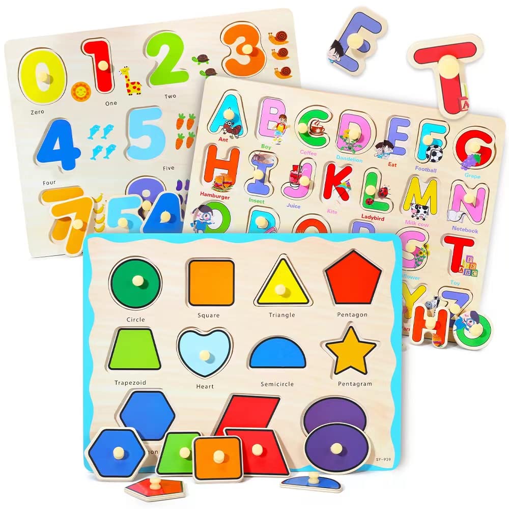 GRINNNIE wooden puzzle number parts support early math fun.