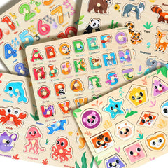 GRINNNIE kid playing puzzle at home or school demonstrates versatile learning