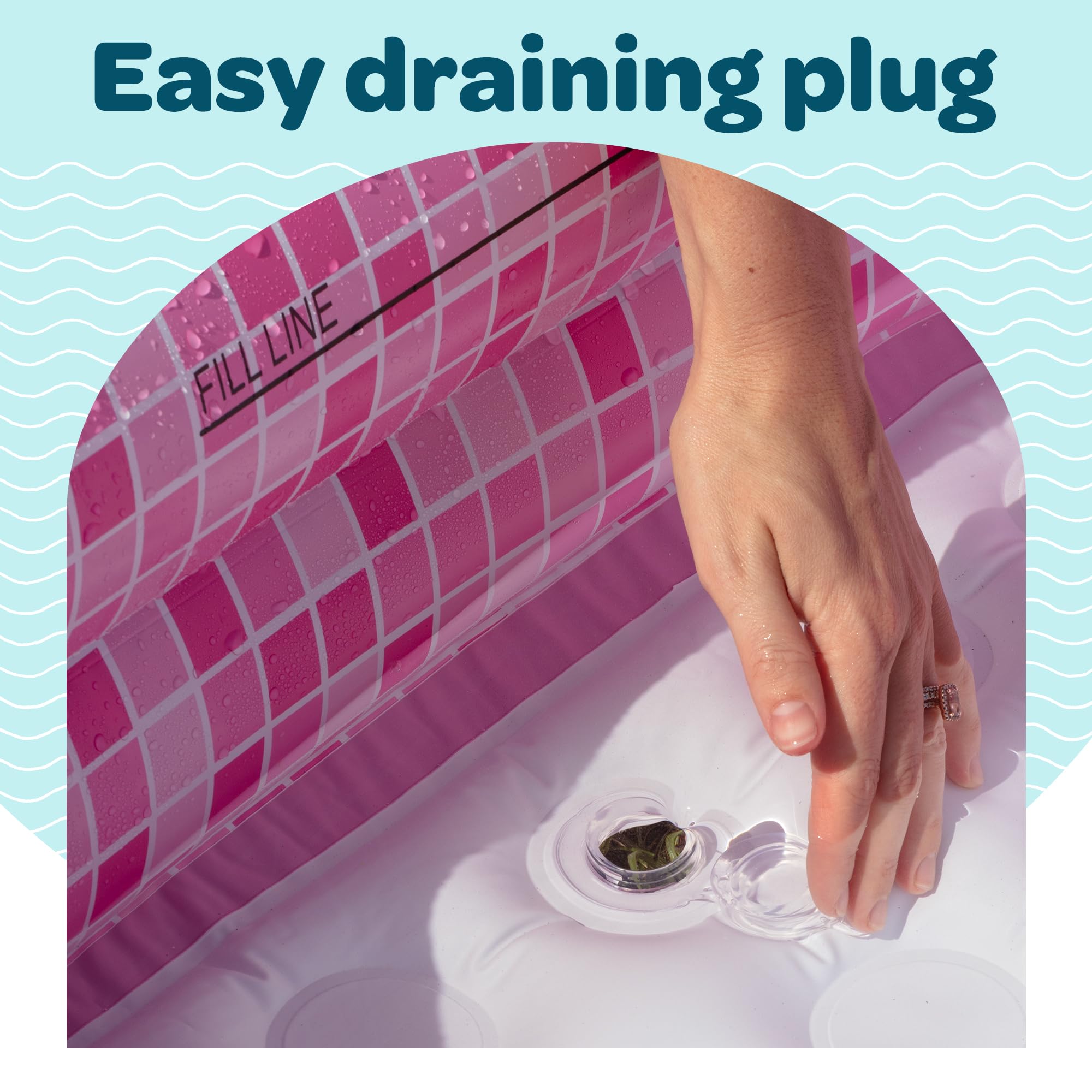 GRIP A POOL measures 34x10 inches, ideal for toddlers in compact bathrooms.