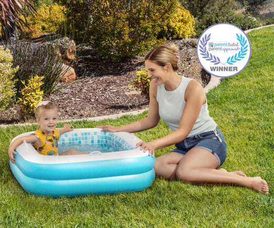 GRIP A POOL soft floor provides a comfy base for bath and splash time.