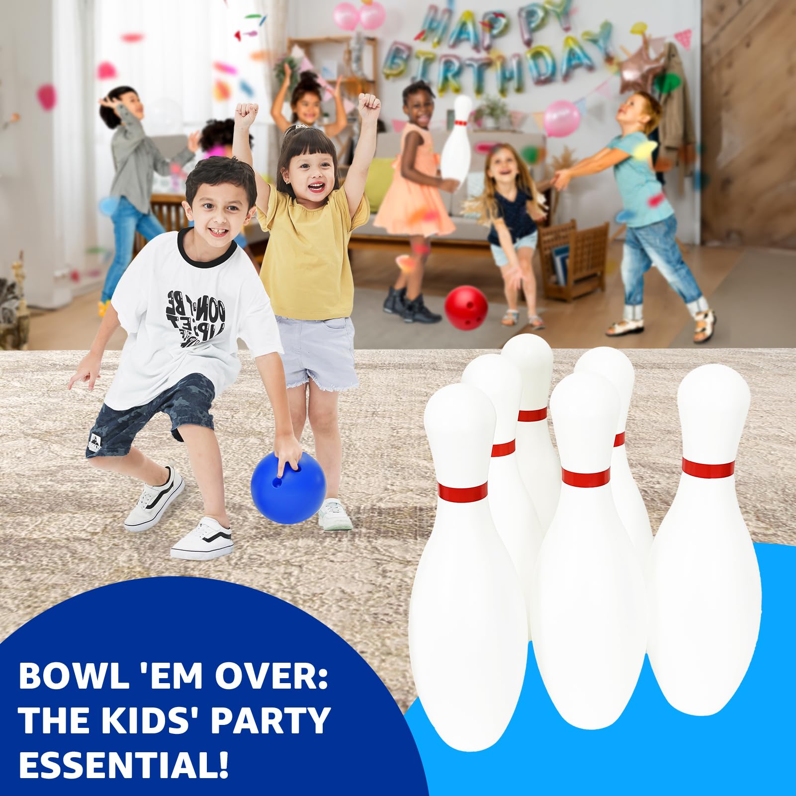 Grip Kids backyard bowling setup for family game nights.