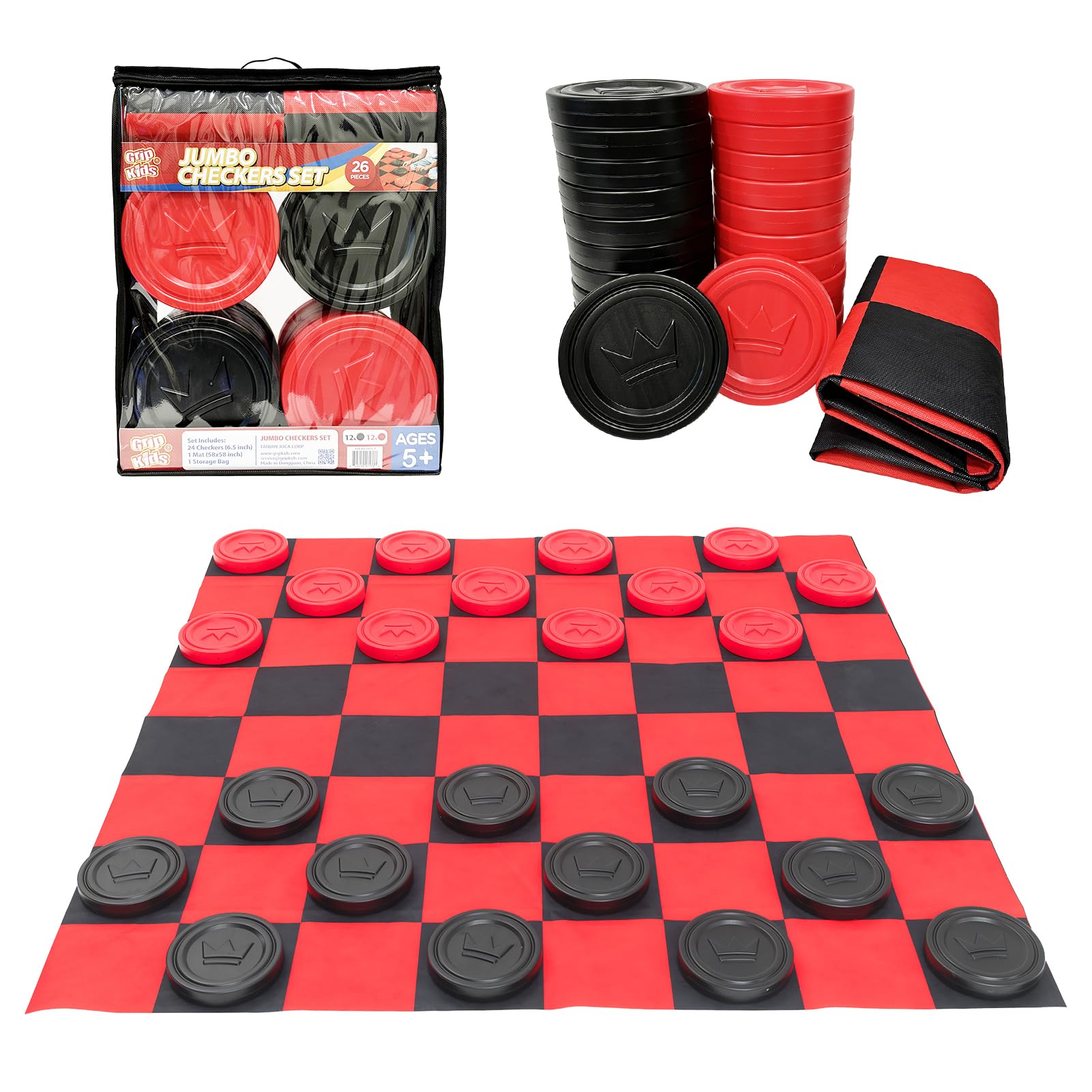 Grip Kids strategy-focused checkers boosts planning and critical thinking during play