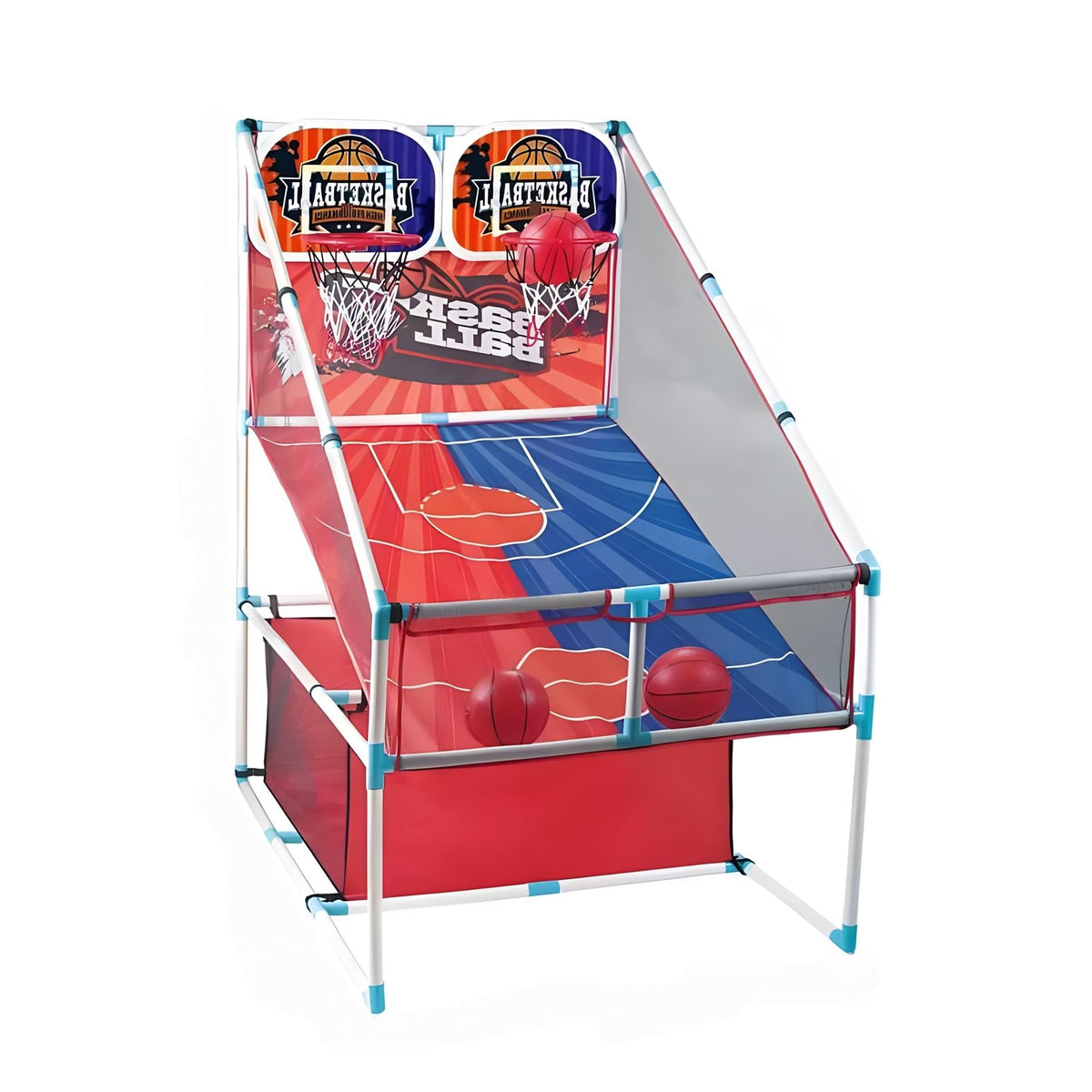 grnpeak basketball arcade game in playroom with two-player setup and nonstop fun