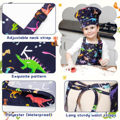 GROBRO7 alphabet-patterned apron, colorful letters for creative play and imagination.