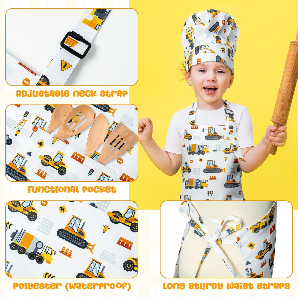 GROBRO7 adjustable neck strap apron; easy on and off during crafts and cooking.