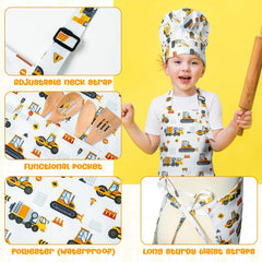 GROBRO7 adjustable neck strap apron; easy on and off during crafts and cooking.