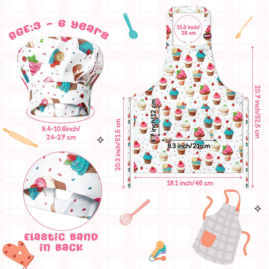 GROBRO7 kids apron with bear print, inspires imaginative cooking play