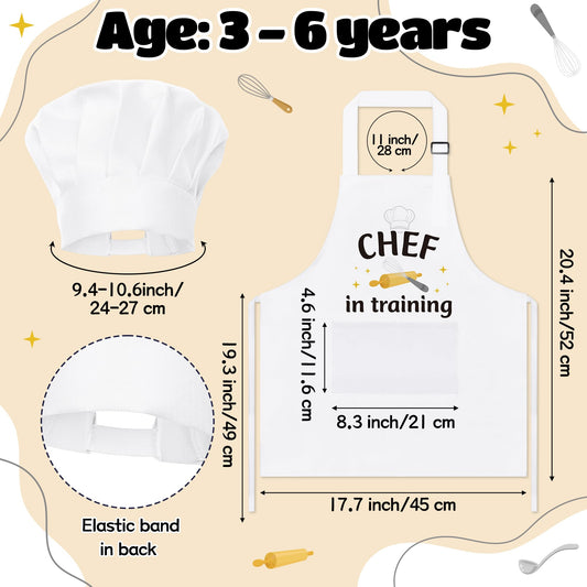 GROBRO7 kids chef hat on display showing durable, washable fabric for busy bakers