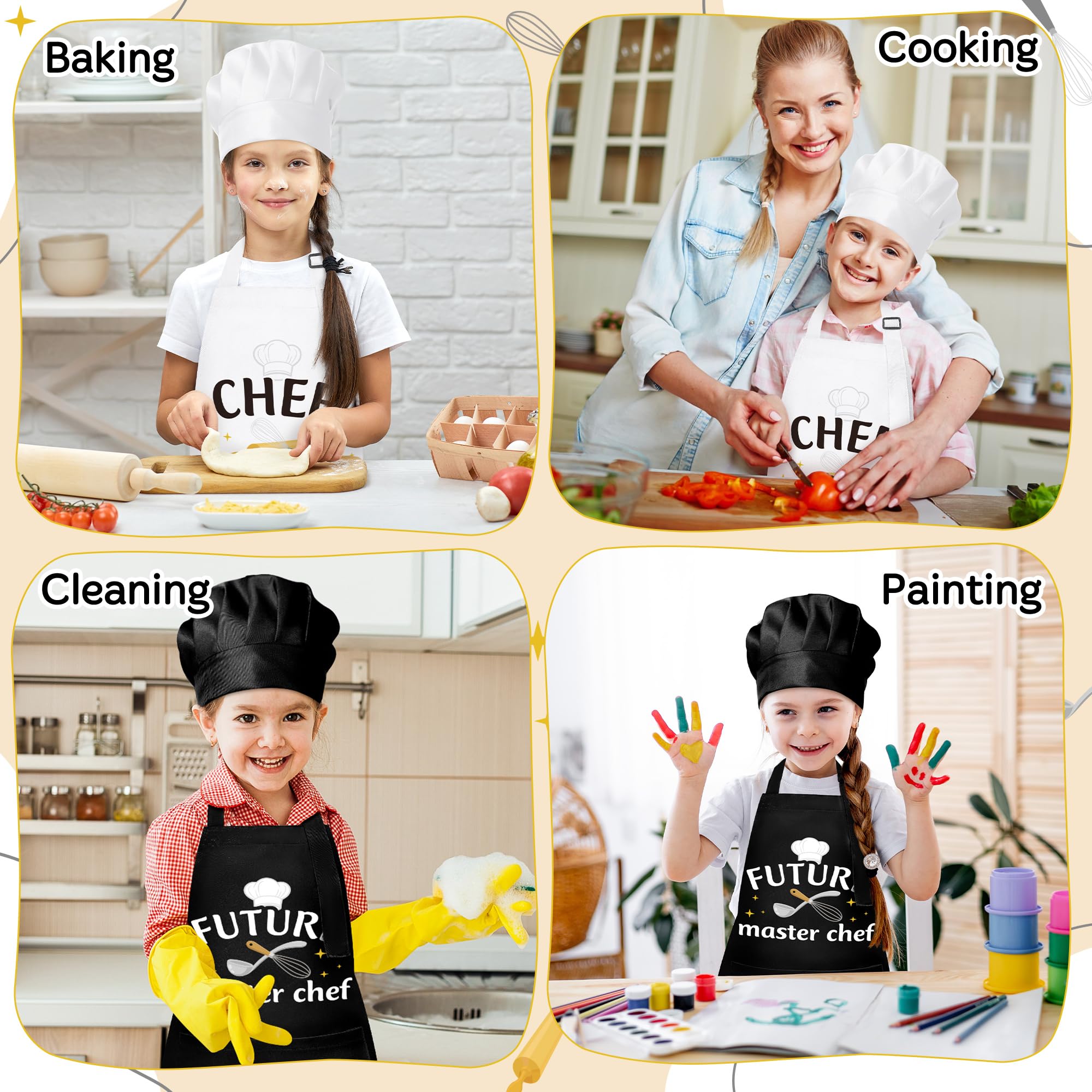 GROBRO7 kids apron waterproof material protects clothes from spills