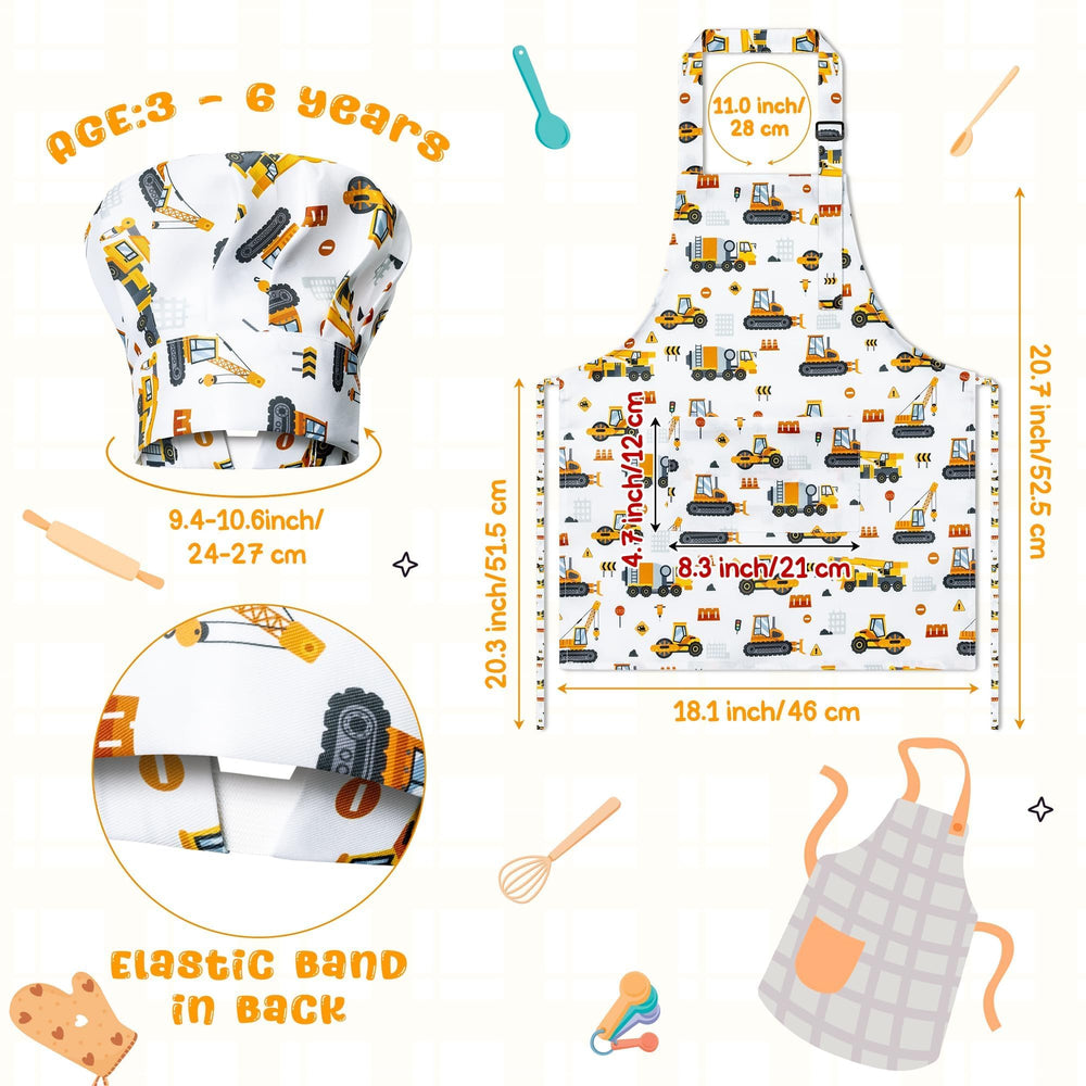 GROBRO7 kids chef hat mushroom style; comfy fit for pretend play and baking.