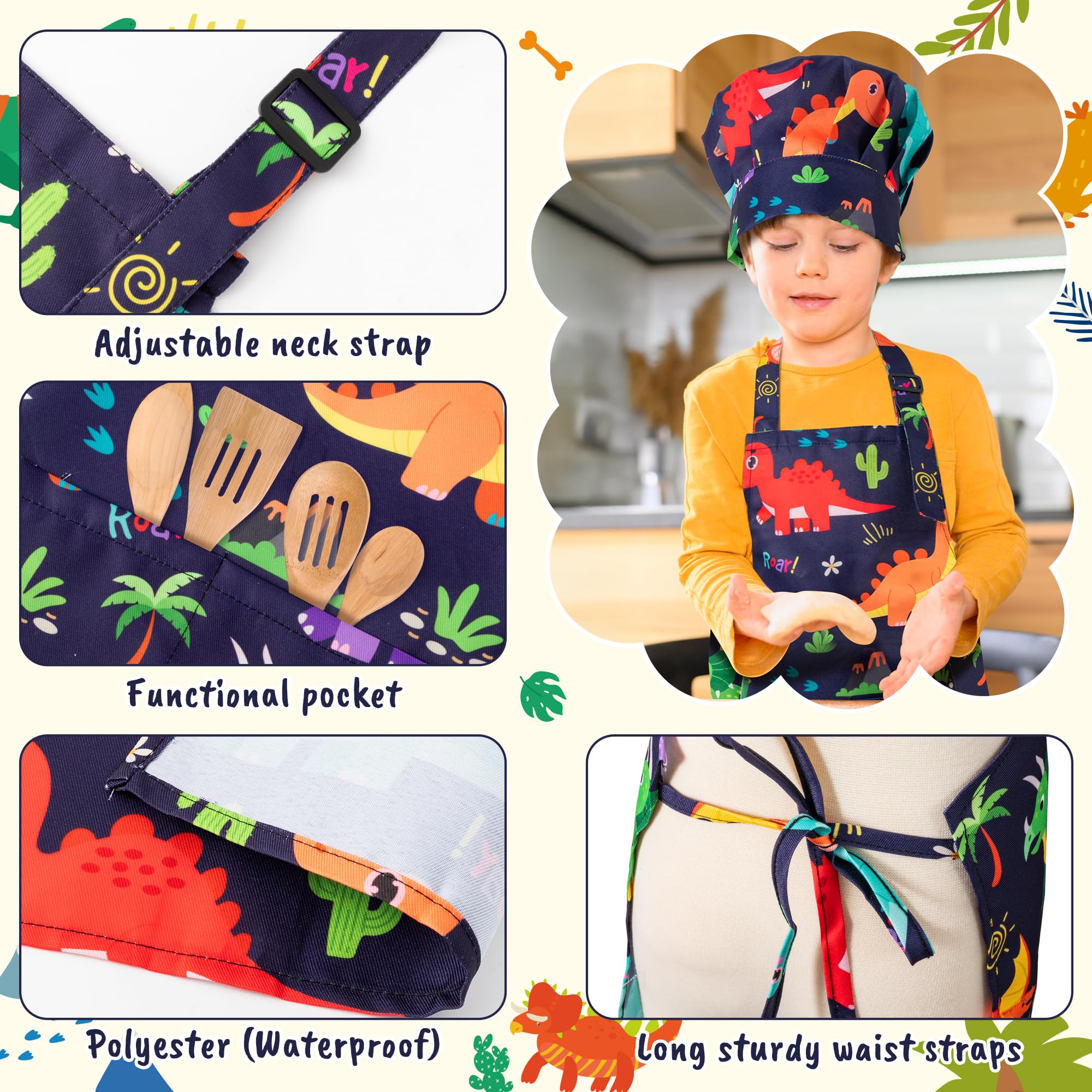 GROBRO7 two-pocket apron keeps tools handy while learning.