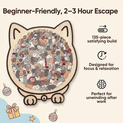 GROHESE puzzle packaging, gift-ready presentation for cat lovers.
