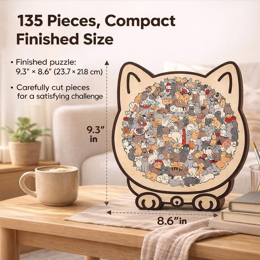 GROHESE wooden puzzle pieces close-up with irregular shapes for engaging assembly.