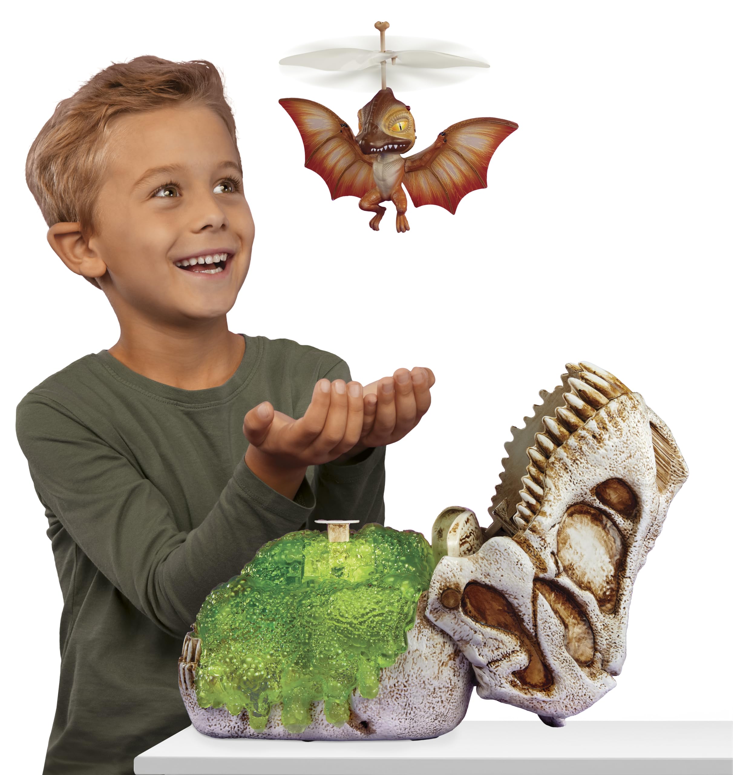 GrossMos Flying Dino orange escape-dino captures the moment the smaller dino takes flight.