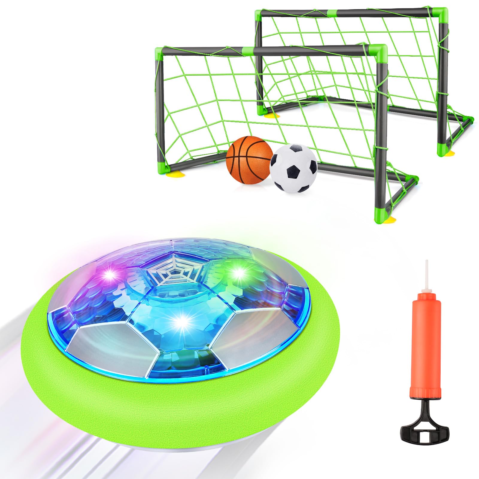 Growsland hover soccer ball with motor gliding on a smooth floor for indoor play