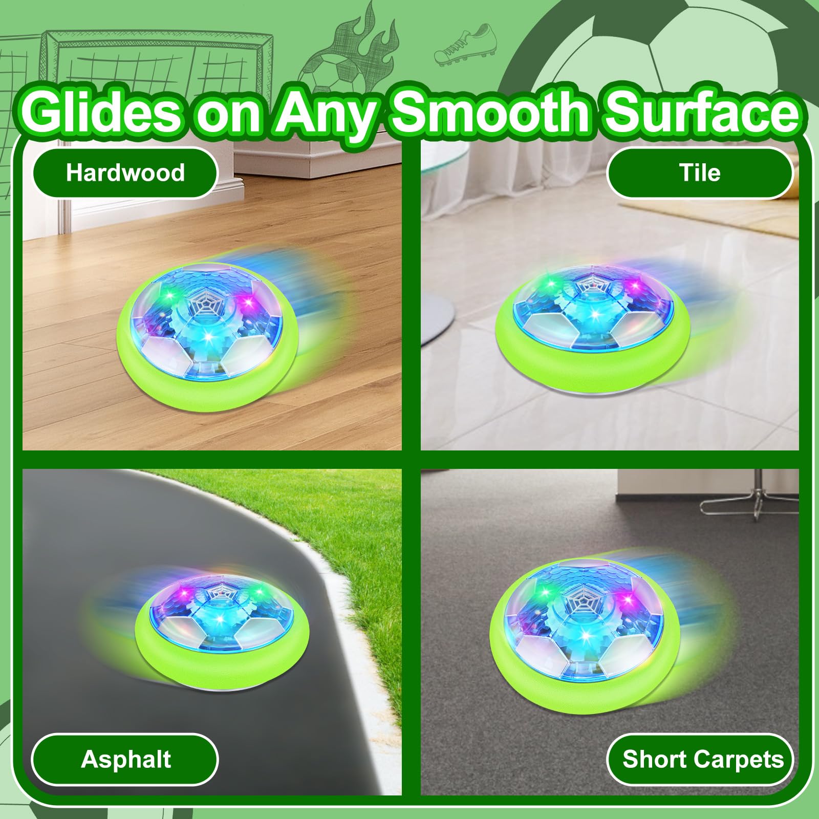 Growsland hover soccer ball rechargeable USB design for extended indoor sessions