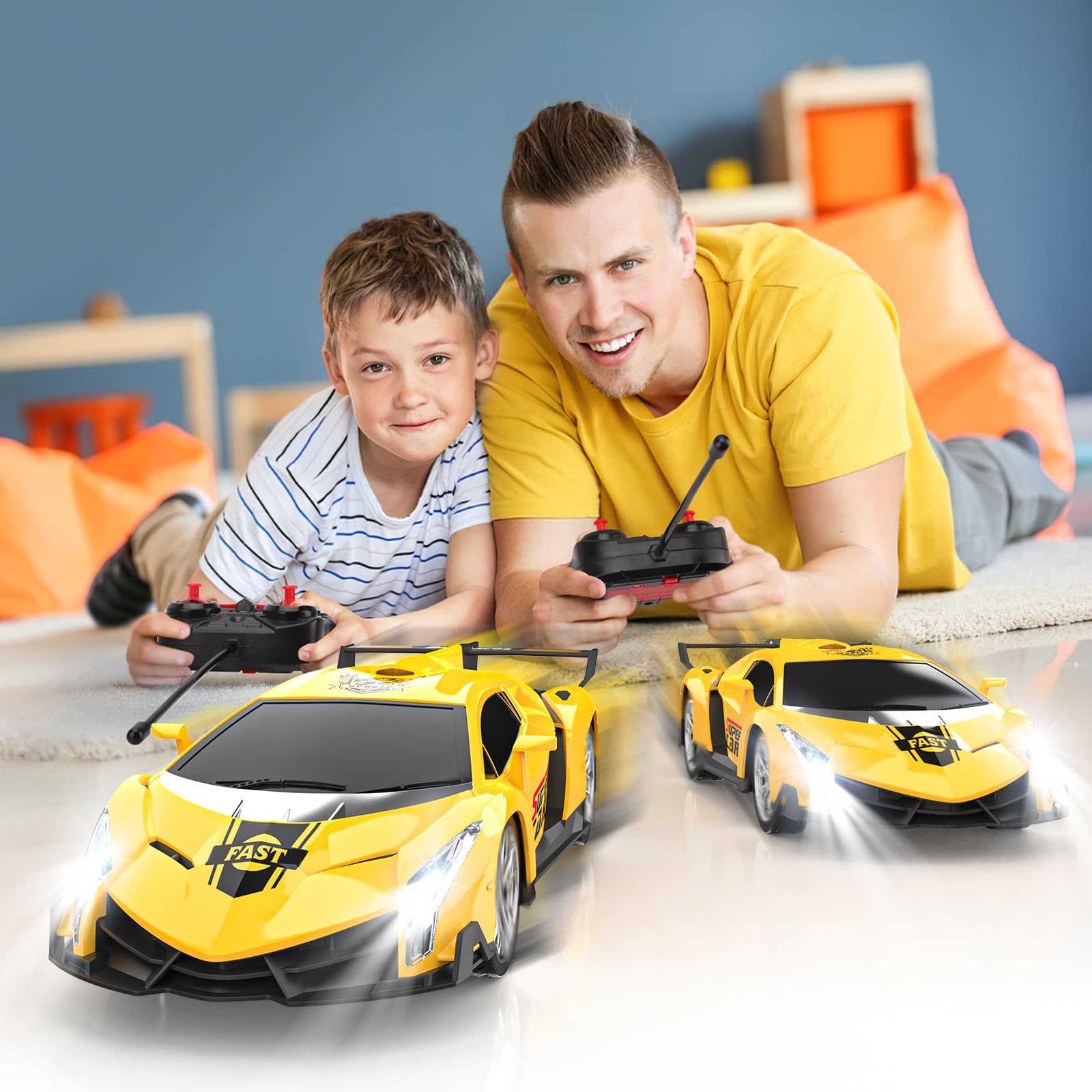 Growsland kids enjoying the RC car indoors during playtime
