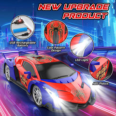 Growsland RC car side profile showing sturdy bumper and scale body.