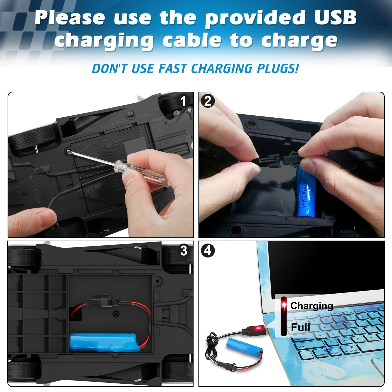 Rechargeable 500mAh batteries extend play sessions for longer races