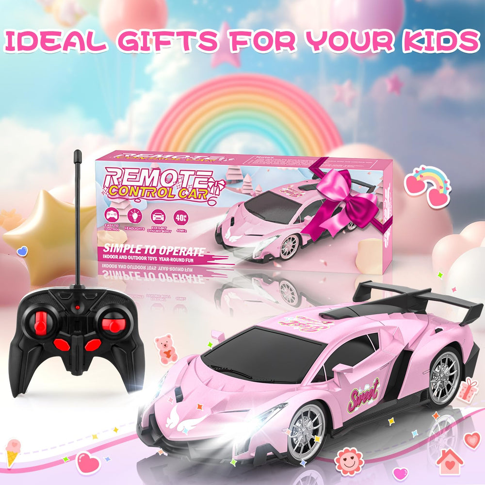 Growsland pink remote control car presented as a gift-friendly package.