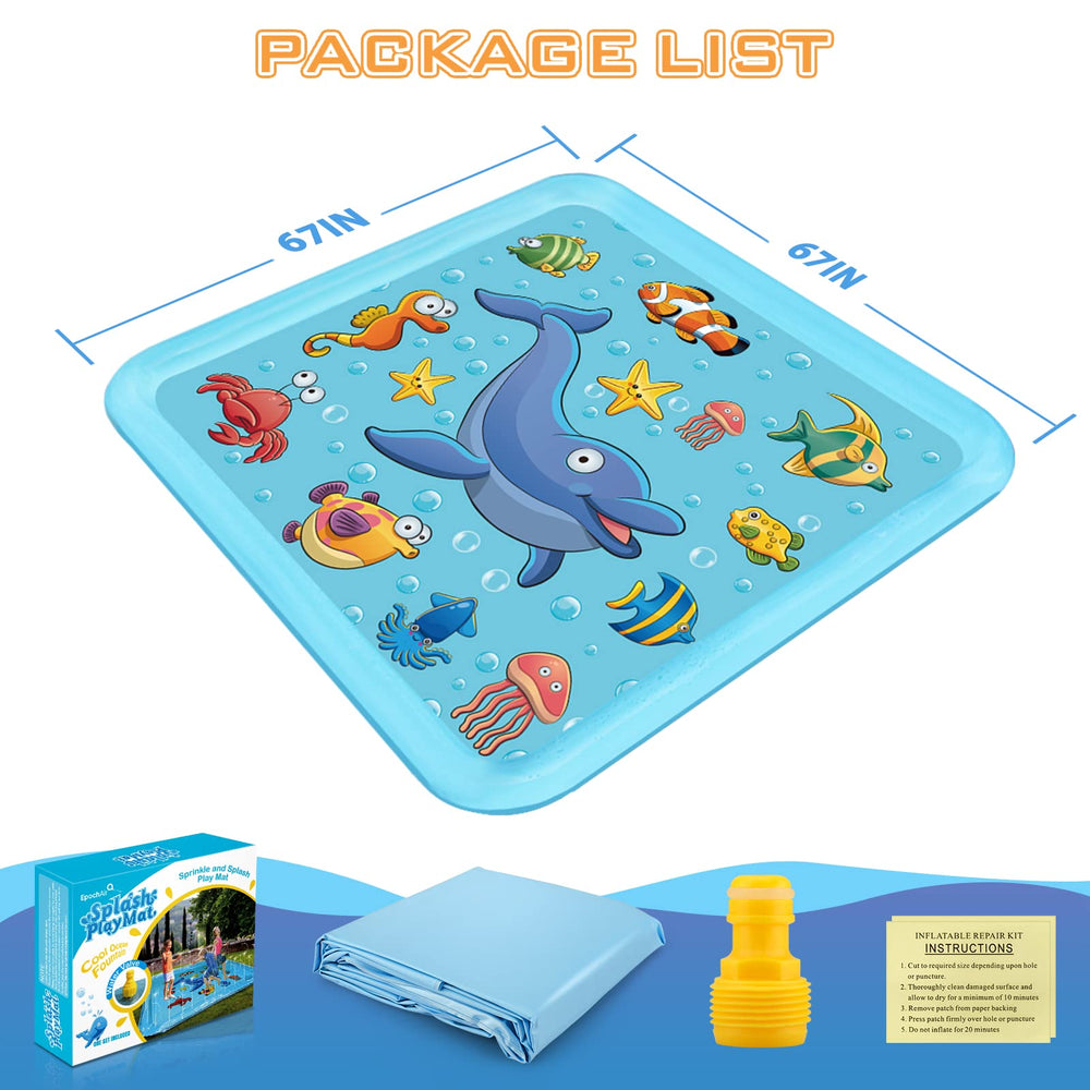 Growsland Splash Pad for Toddlers eco-friendly-pvc emphasizes durable, eco-friendly construction.
