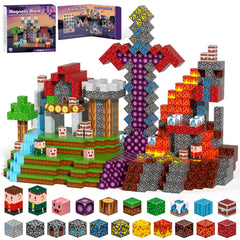 Gryxpox Magnetic Blocks 100pcs front view showcasing vibrant pieces for creative play