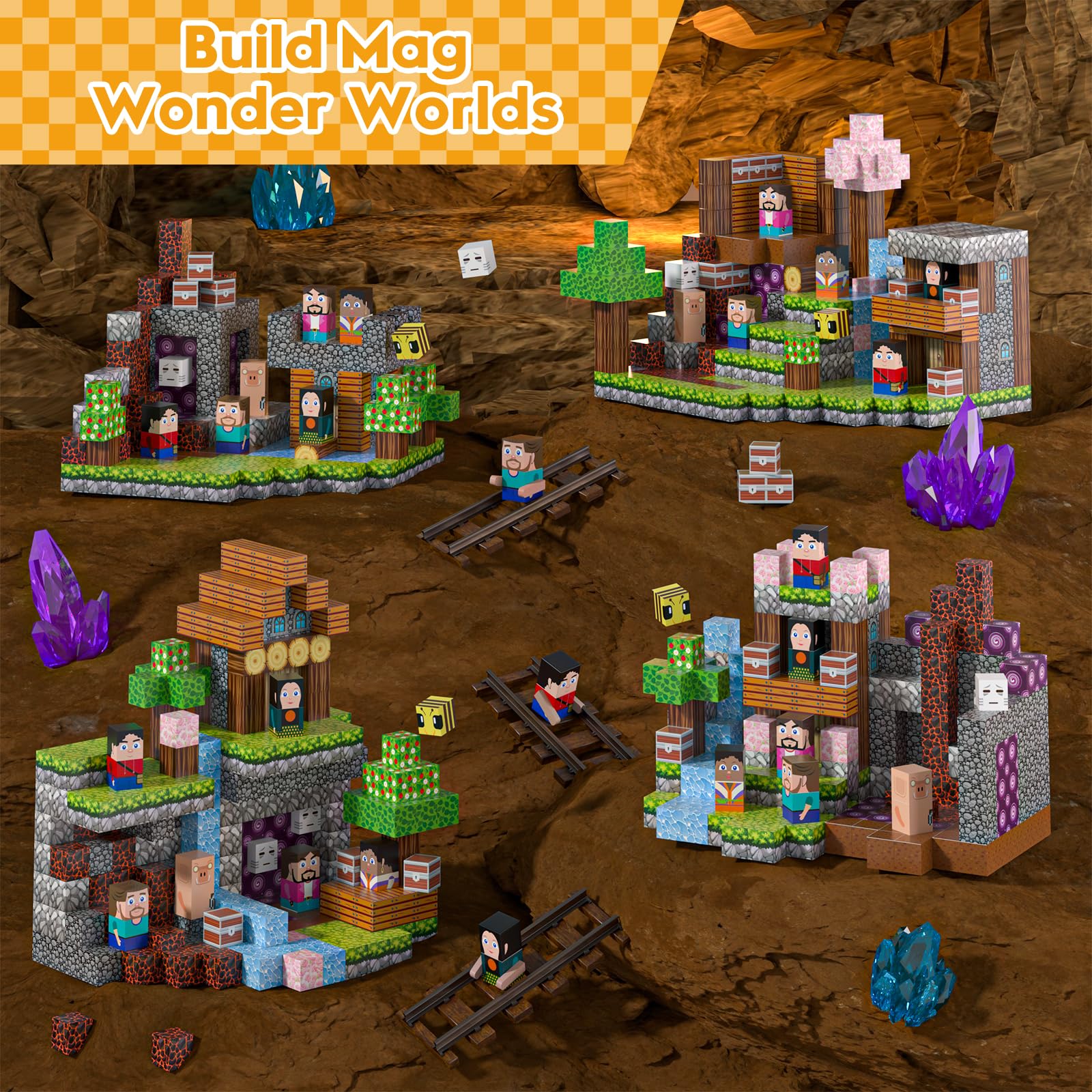 Gryxpox STEM Learning Blocks—develop early engineering ideas through magnetic geometry.