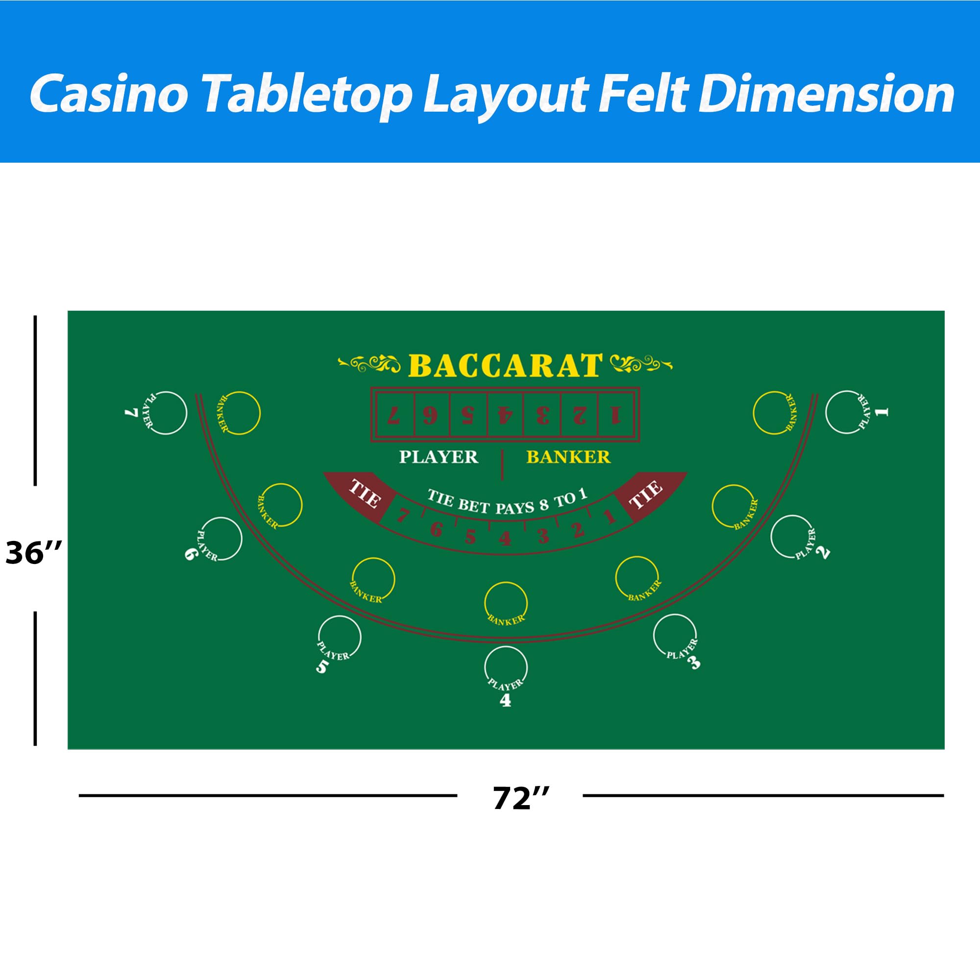 GSE double sided casino layout felt ready for quick setup on any table