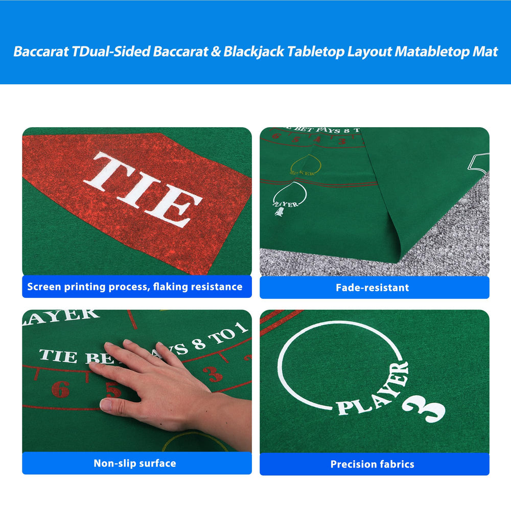 GSE Las Vegas style blackjack baccarat layout with durable printing stays crisp