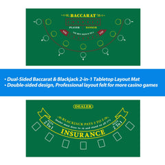 GSE table top casino mat unrolls easily on kitchen tables