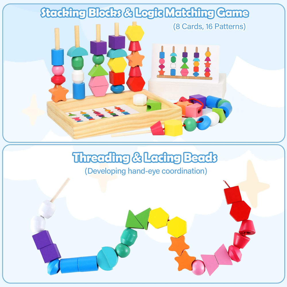 Gserin colorful beads help color matching and shape recognition during play